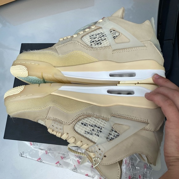 Off White Sail Jordan Retro 4 - Picture 3 of 15